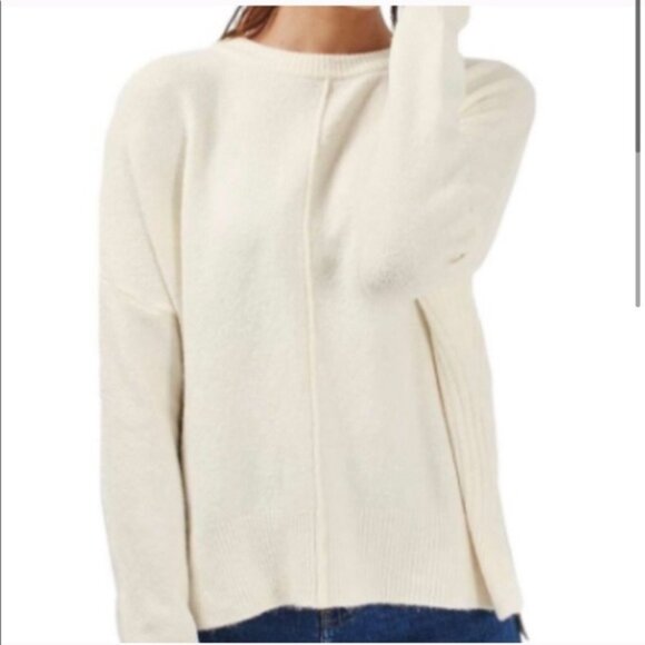 Topshop Cream Sweater Jumper With Side Zippers - Picture 6 of 8